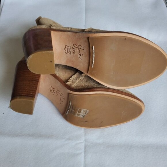 Joie Mathilde Suede Fringe Ankle Boots Size 7.5 - Picture 6 of 7